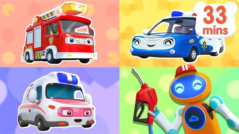 宝宝巴士消防车与警车
