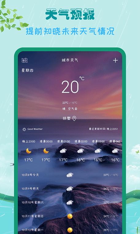 华为桌面天气小工具