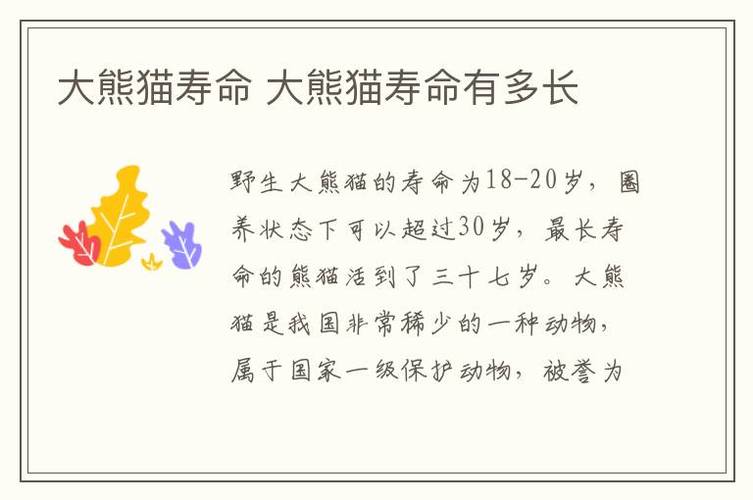 大熊猫寿命