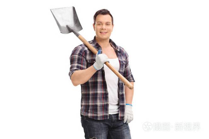 一个人拿着铁锹的标志截图