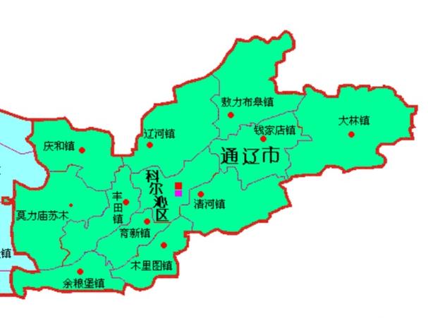 通辽科尔沁区地图全图高清版图标