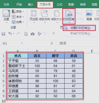 表格设置区域图标