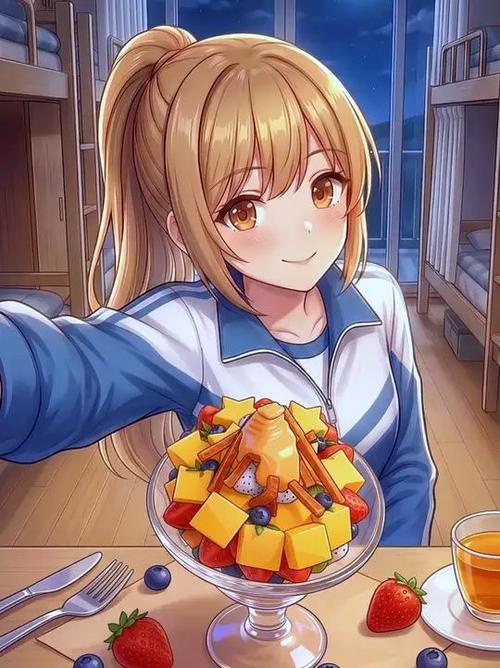 二次元妹子吃东西