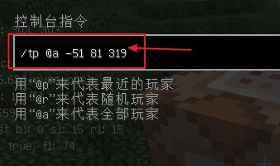 mc把别人传送过来的指令截图