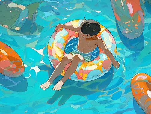 泳池边的少年2