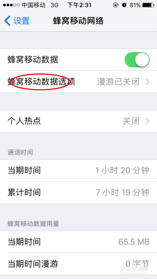 打开蜂窝数据不显示4g
