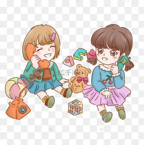 小时候小男孩和小女孩过家家
