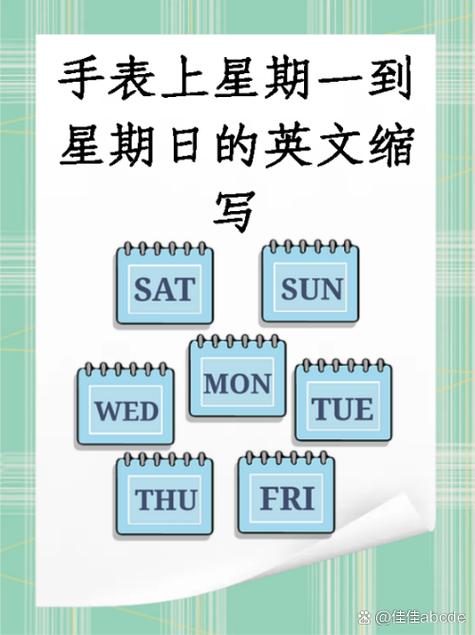 电子手表上的星期几缩写