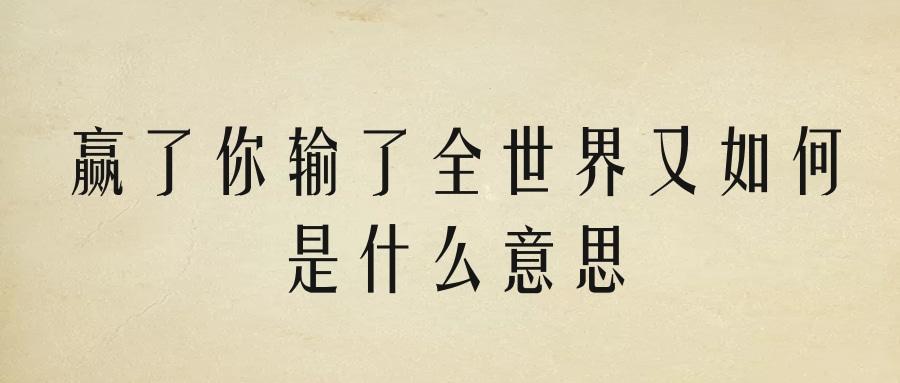 我输了全世界也要赢了你啥意思