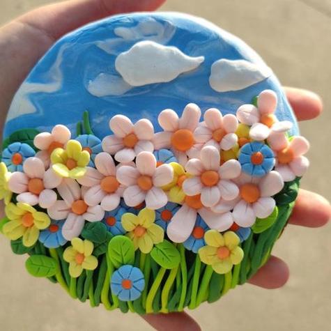 轻粘土浮雕画作品图片