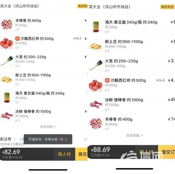 美团一样的东西不一样的价格
