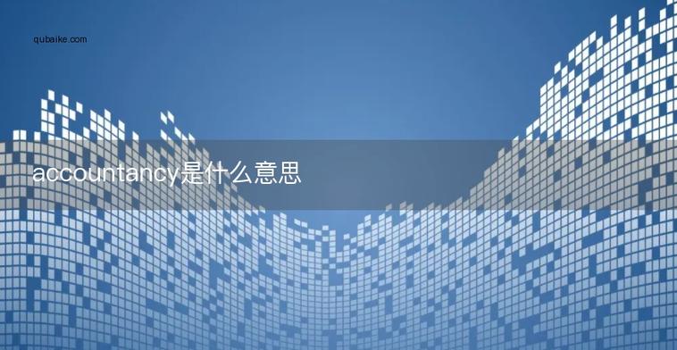 accountancy 翻译