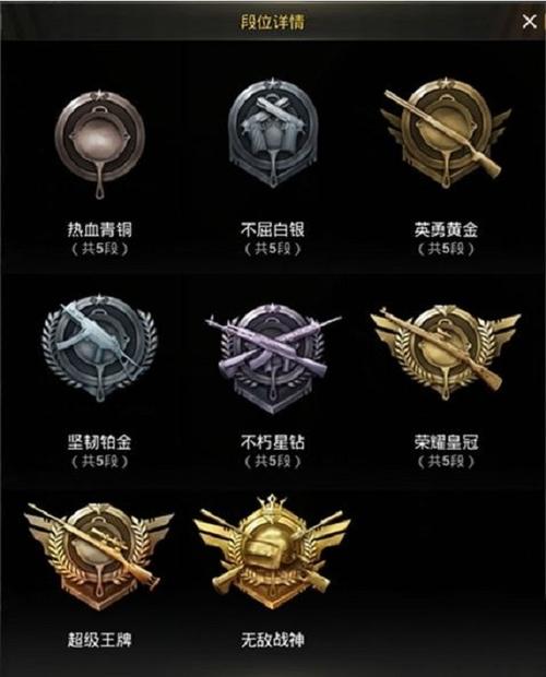 和平精英等级是什么意思