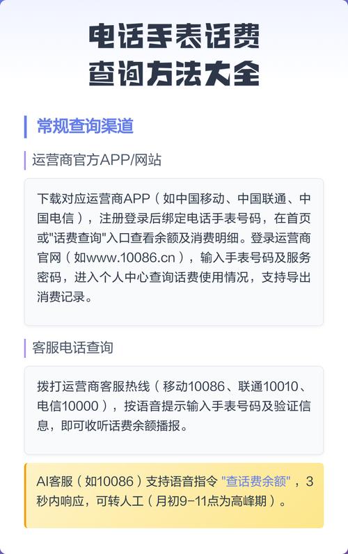 怎么查手表话费