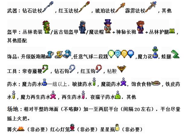 泰拉瑞亚1.3法师毕业装备
