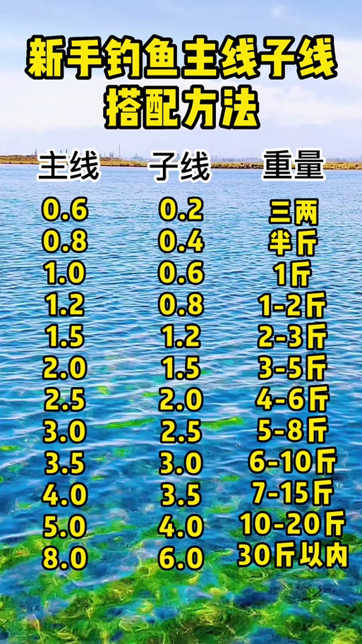 7.2米鱼竿主线和子线怎么搭配