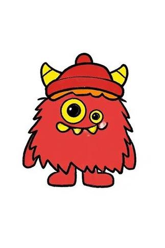 红毛怪卡通图片