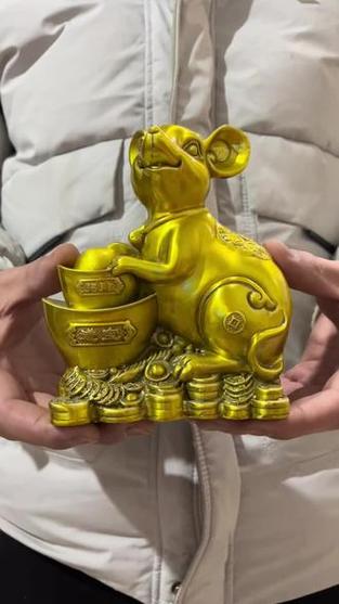 数钱招财可爱老鼠铜钱