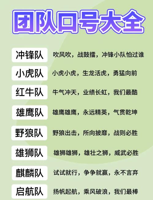 团队队名口号的种类