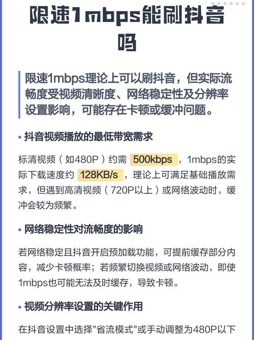 限速1mbps能刷抖音吗