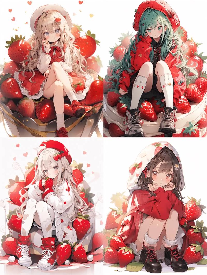 草莓背景图少女心