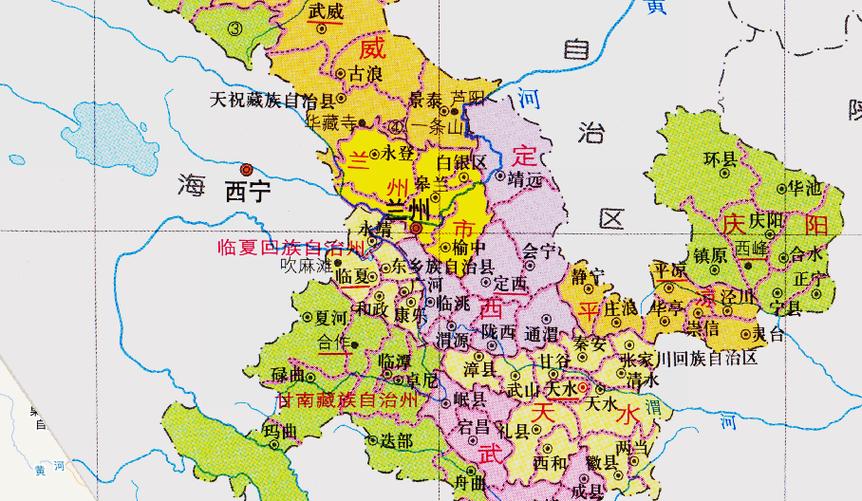 甘肃省详细地图图标