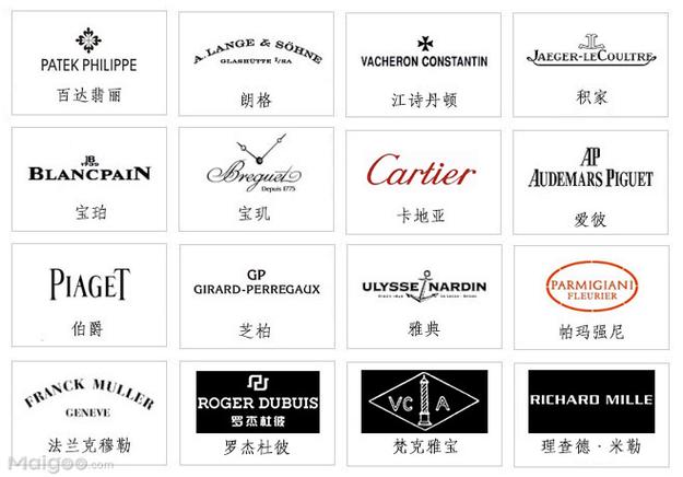 世界名表50大品牌图片大全