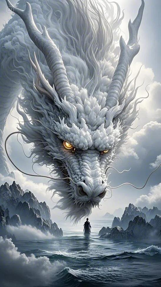 白云像一条巨龙