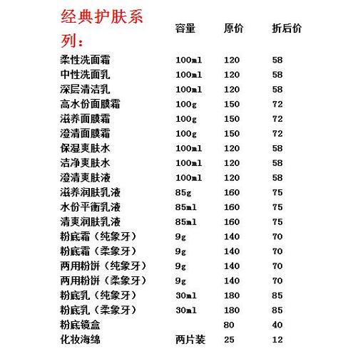 玫琳凯价格表2013游戏截图