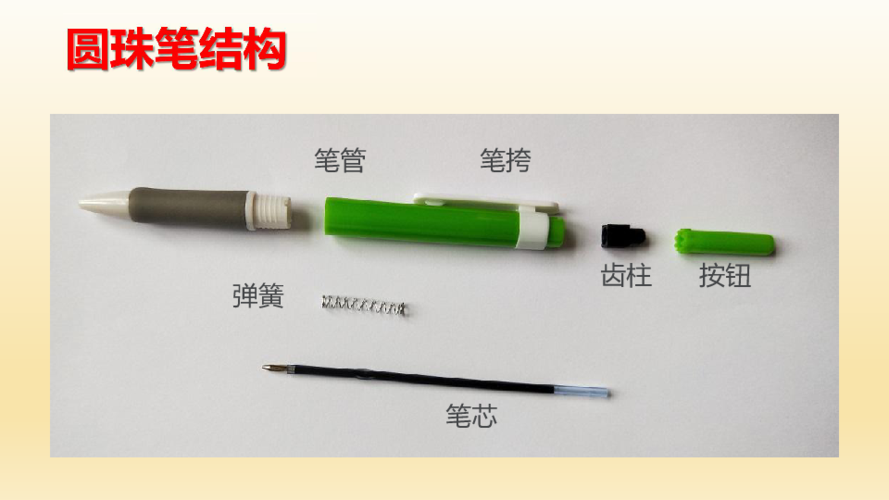 旋转出芯圆珠笔拆开图