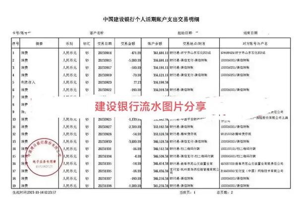 建行流水能不能隐藏明细