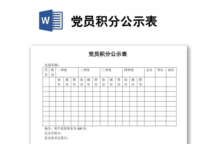 党员考核得分表