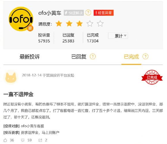 小黄车监管投诉电话