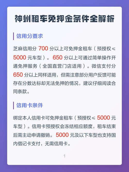 神州租车微信分是多少才免押金缩略图