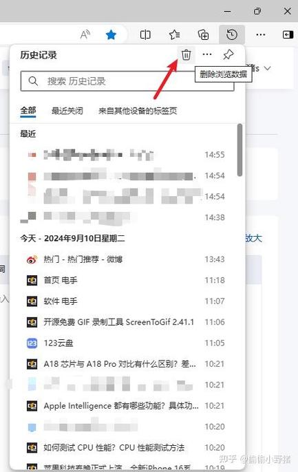 怎么删除浏览历史记录缩略图