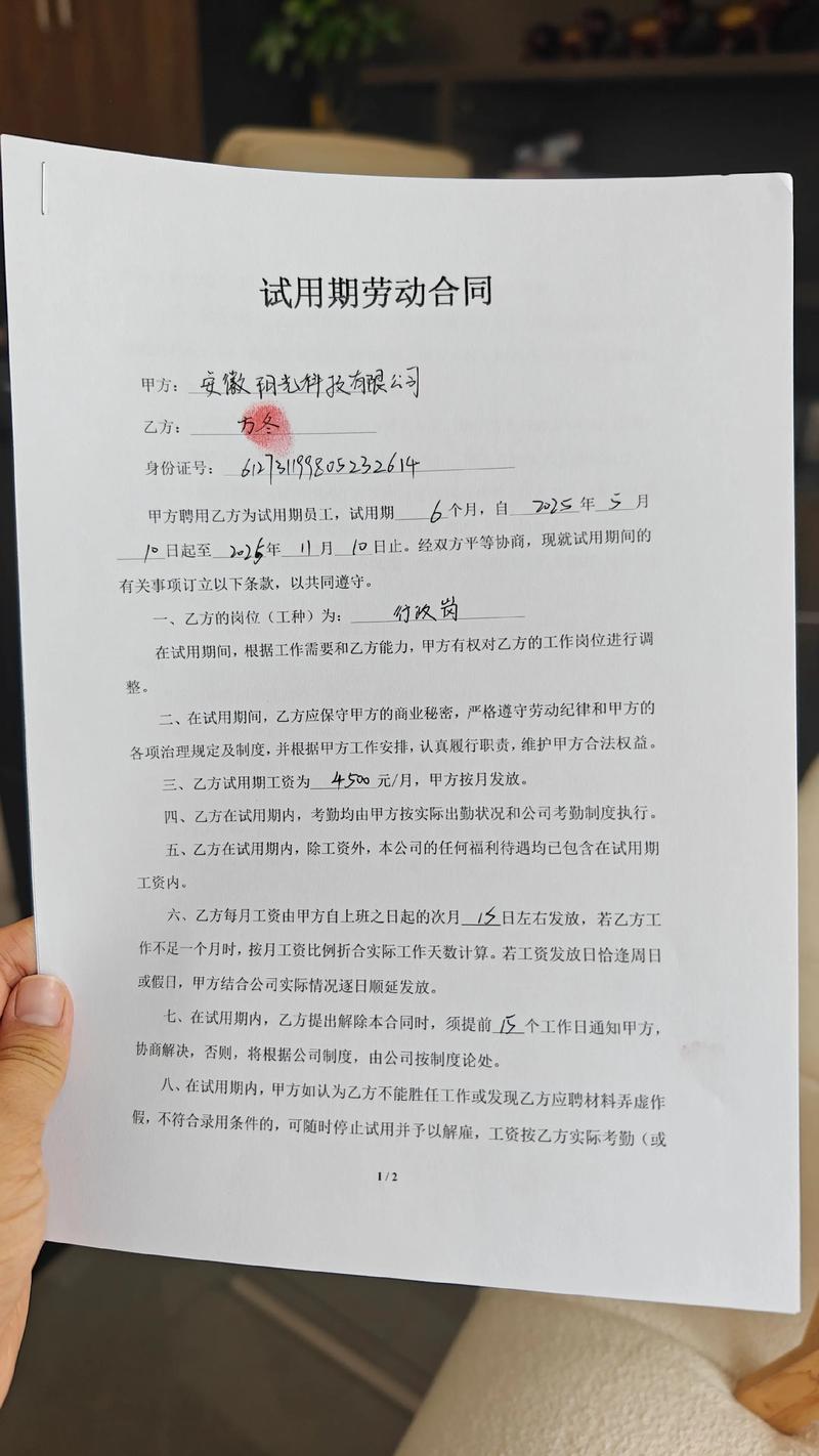 试用期协议