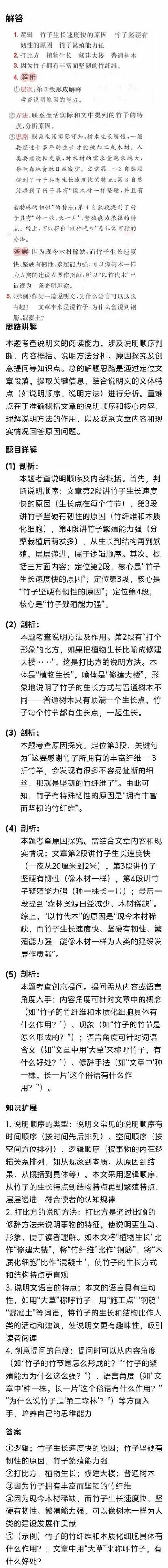 《竹子》说明文