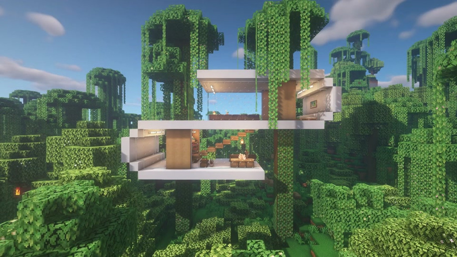 我的世界丛林小屋建筑