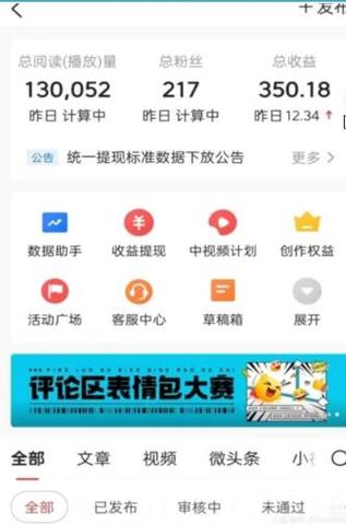 头条号在哪里看收益图标