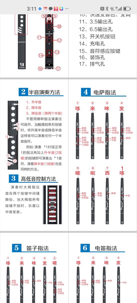电吹管各个按键功能