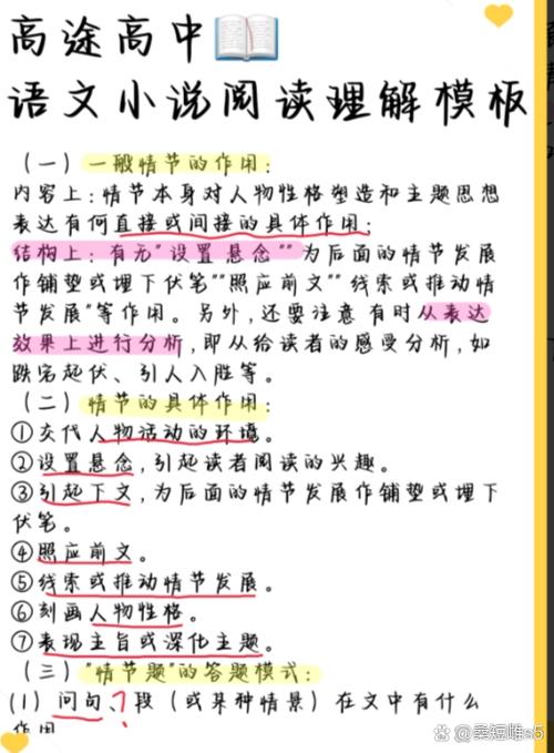 高中语文阅读答题万能模板