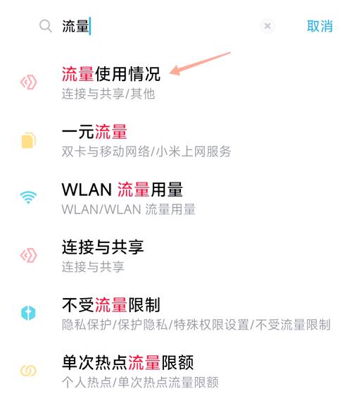 小米手机右上角显示流量