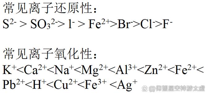 氧化性还原性强弱的比较