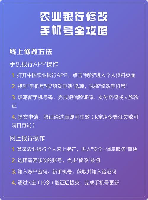 农业银行掌上银行手机号码更换