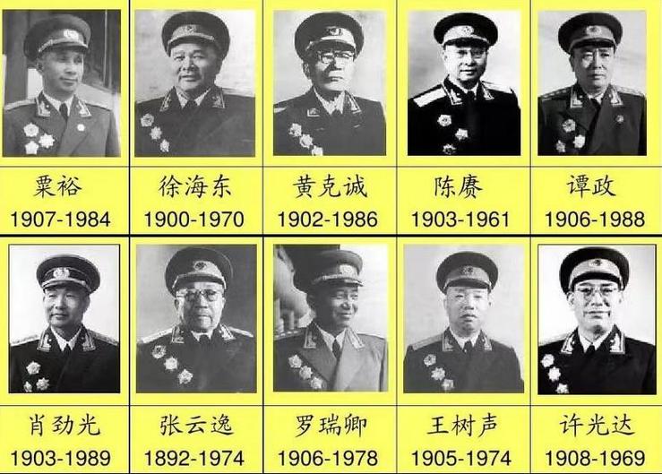 十大将军排名顺序