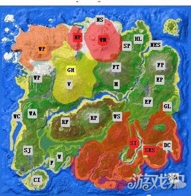 方舟死亡岛地图分布图截图