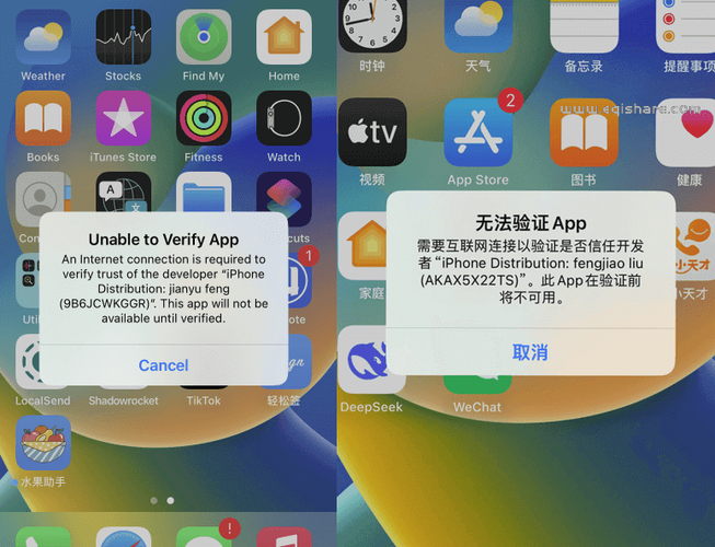 app无法验证应用需要互联网截图