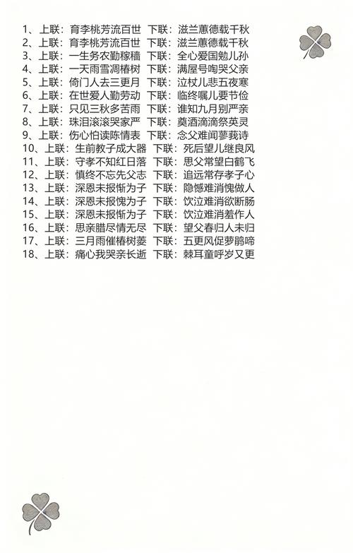 挽父亲对联