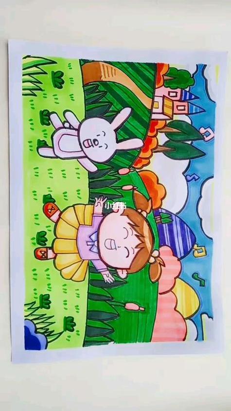 表达开心高兴的儿童画