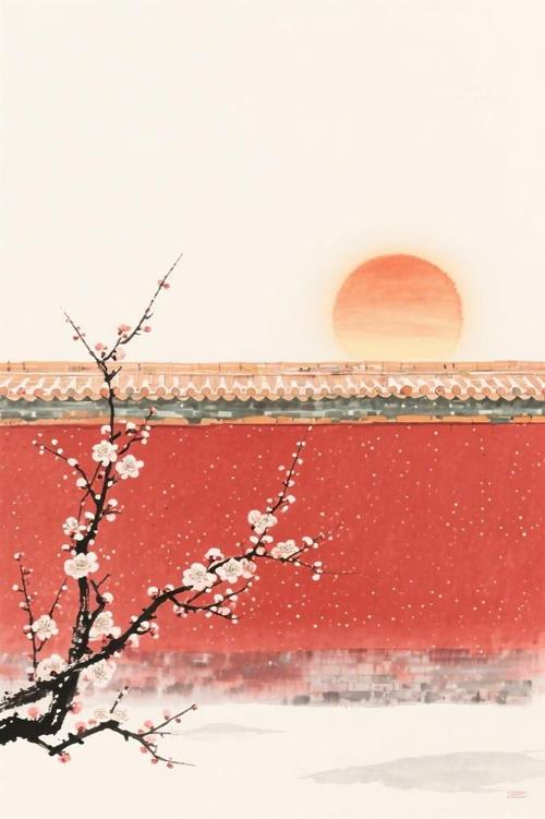 红色墙画